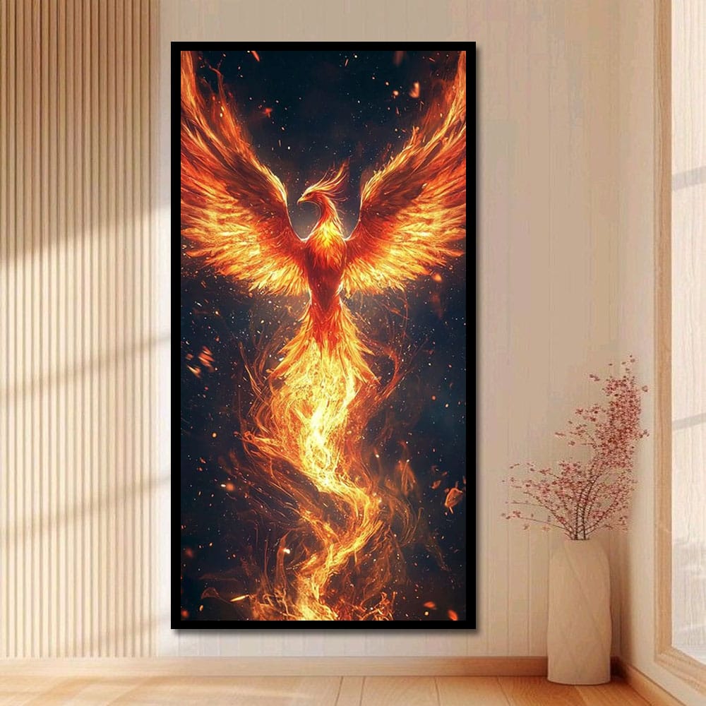 Fiery Phoenix Canvas Wall Painting For Hotel And Kid's Room 