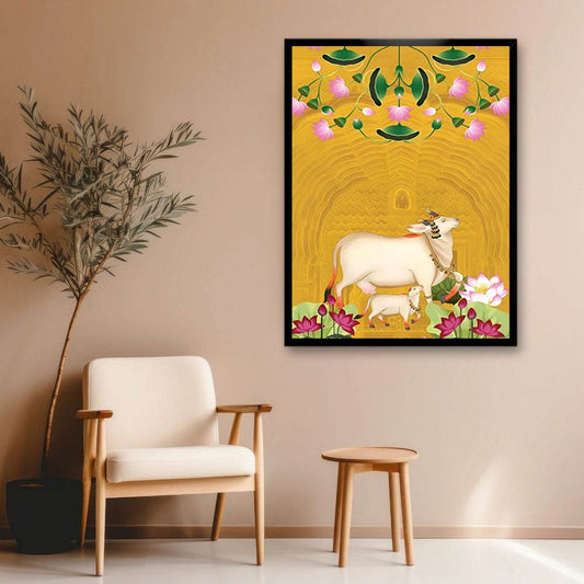Spiritual Cow Pichwai Canvas Wall Painting
