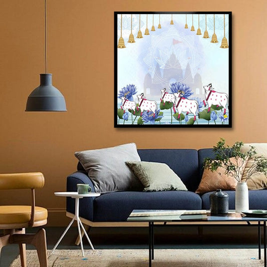 5 Spiritual Cow Pichwai Canvas Painting
