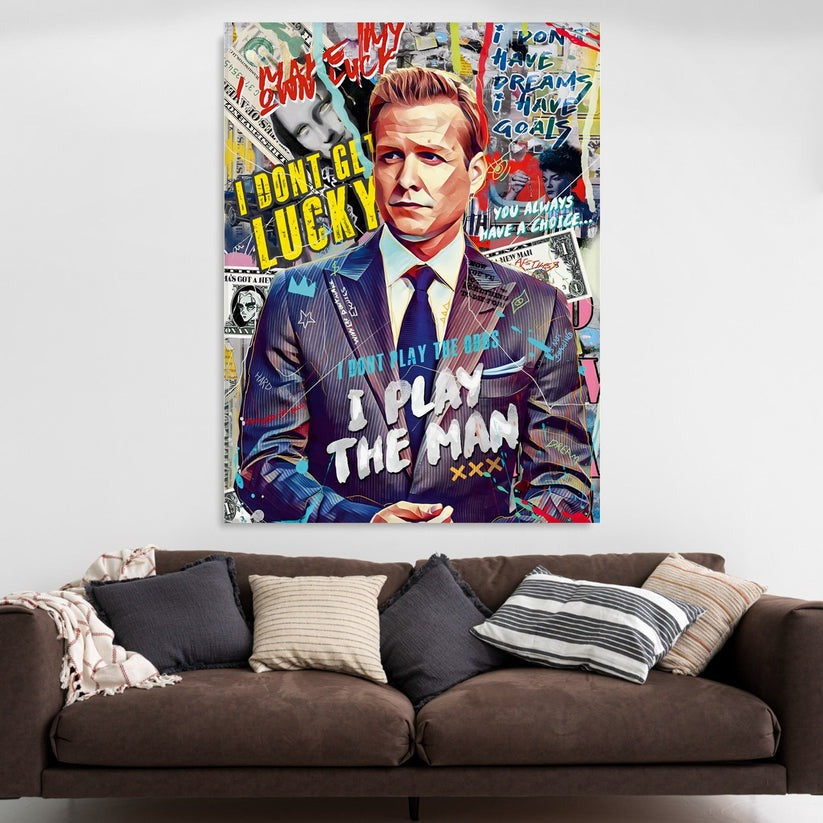 Harvey Specter Canvas Poster - 40x60 Cm Olieverfschilderij Stijl - Zonder Frame
