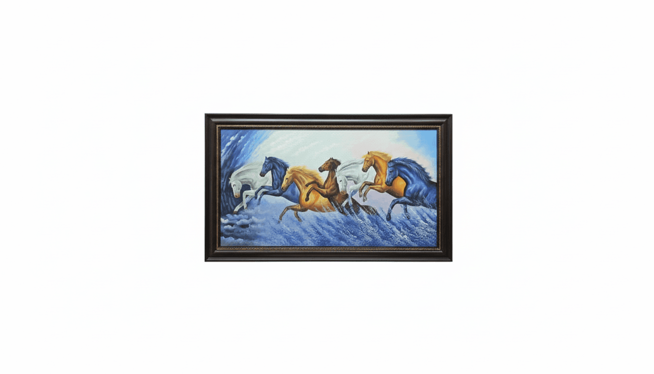 Galloping Horses on Water Hand Painting Wall Art