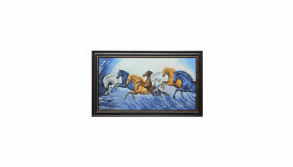 Galloping Horses on Water Hand Painting Wall Art
