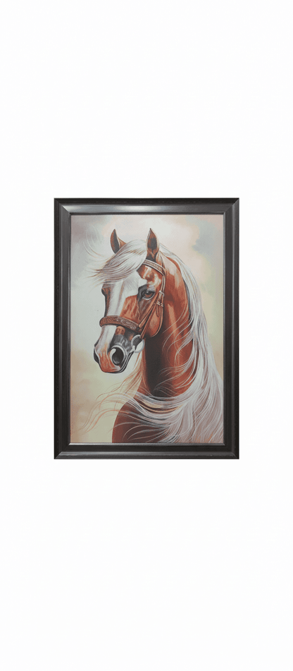 Regal Horse Portrait Hand Painting Artwork Decor