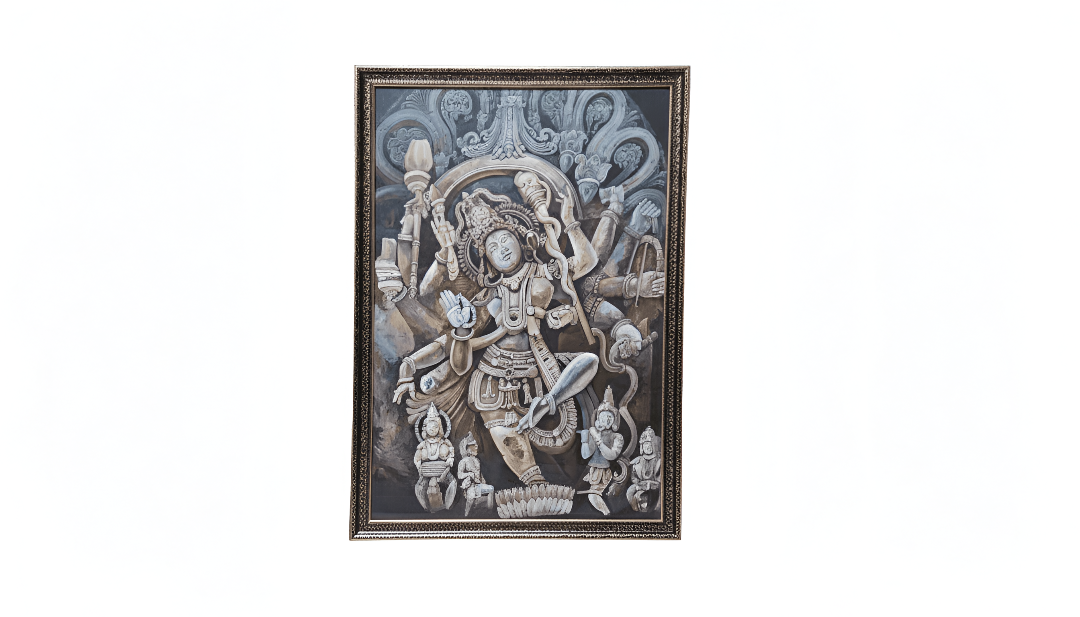 Ancient Deity Relief Handcrafted Wall Art Painting