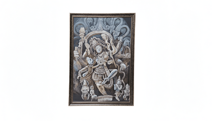 Ancient Deity Relief Handcrafted Wall Art Painting