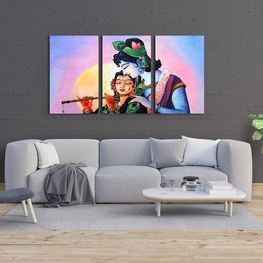 Radha Krishna Wall Art Canvas Paintings For Living Room Wall Decoration