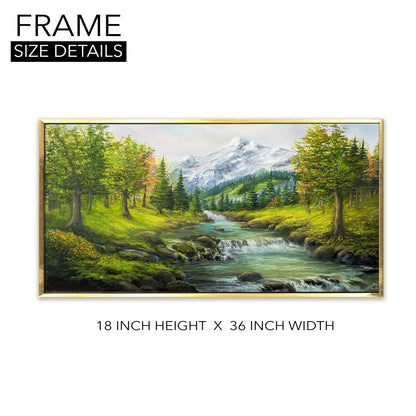 Beautiful Spring River In Mountain III Canvas Wall Art Paintings 