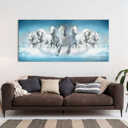 Seven Running Horses Vastu Canvas Wall Art Paintings 
