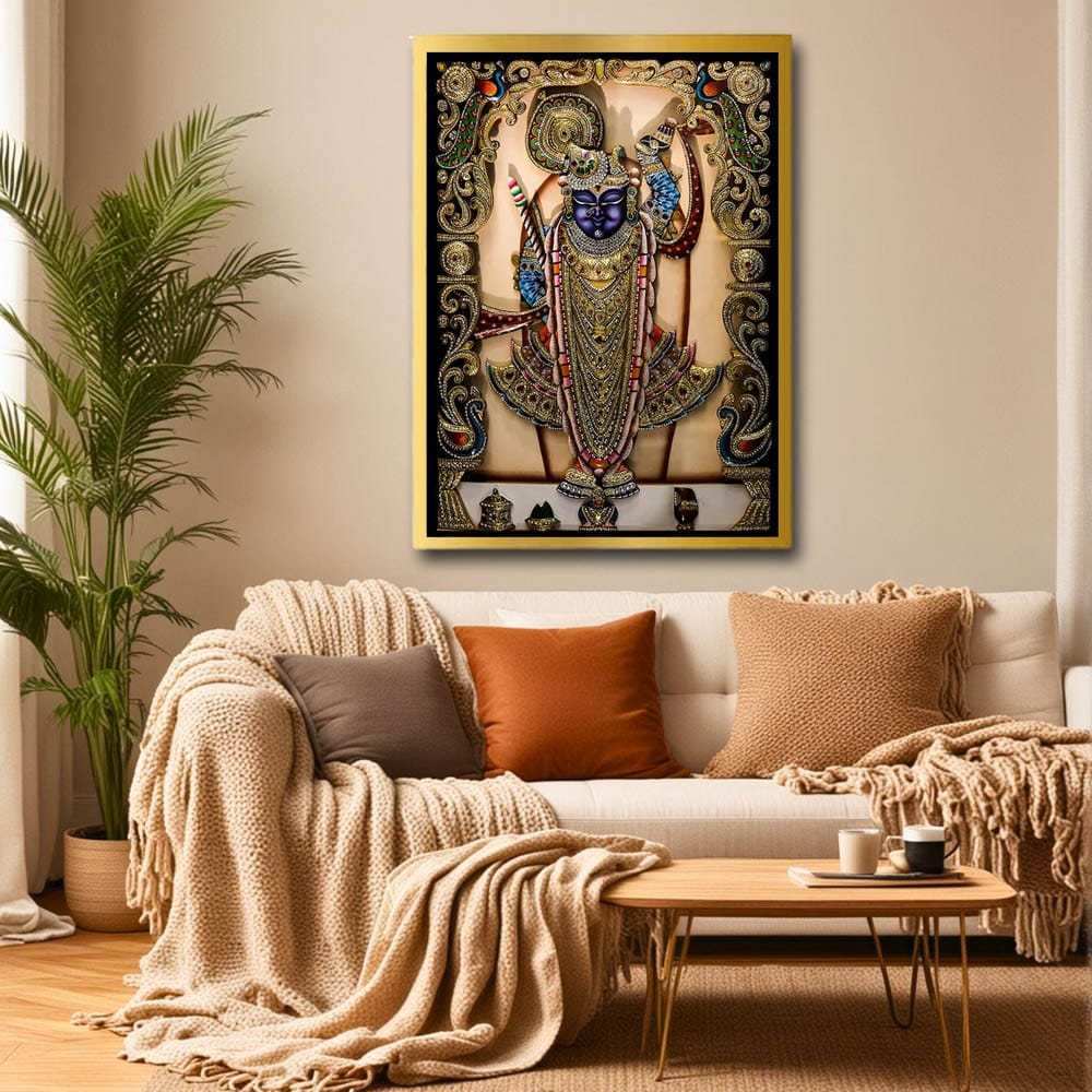 Shrinathji Canvas Wall Painting For Pooja Room