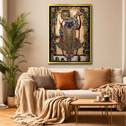 Shrinathji Canvas Wall Painting For Pooja Room