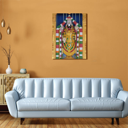 Tirupati Balaji - Lord Venkateswara Swamy Hindu Religious Canvas Painting frame (24in x 18inch).