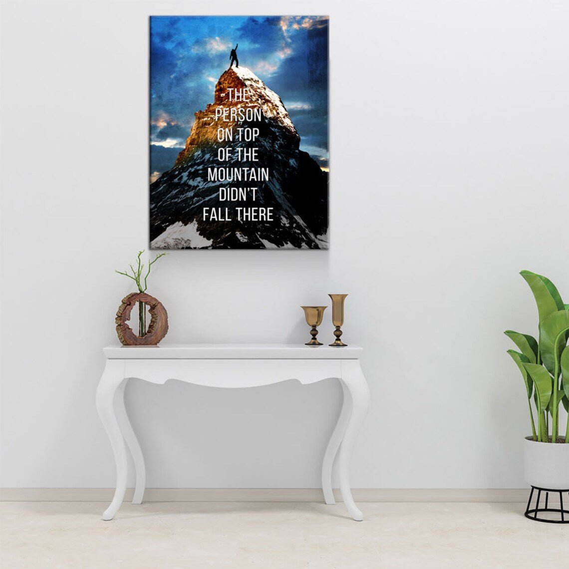 Top of The Mountain Inspirational Canvas Wall Art painting