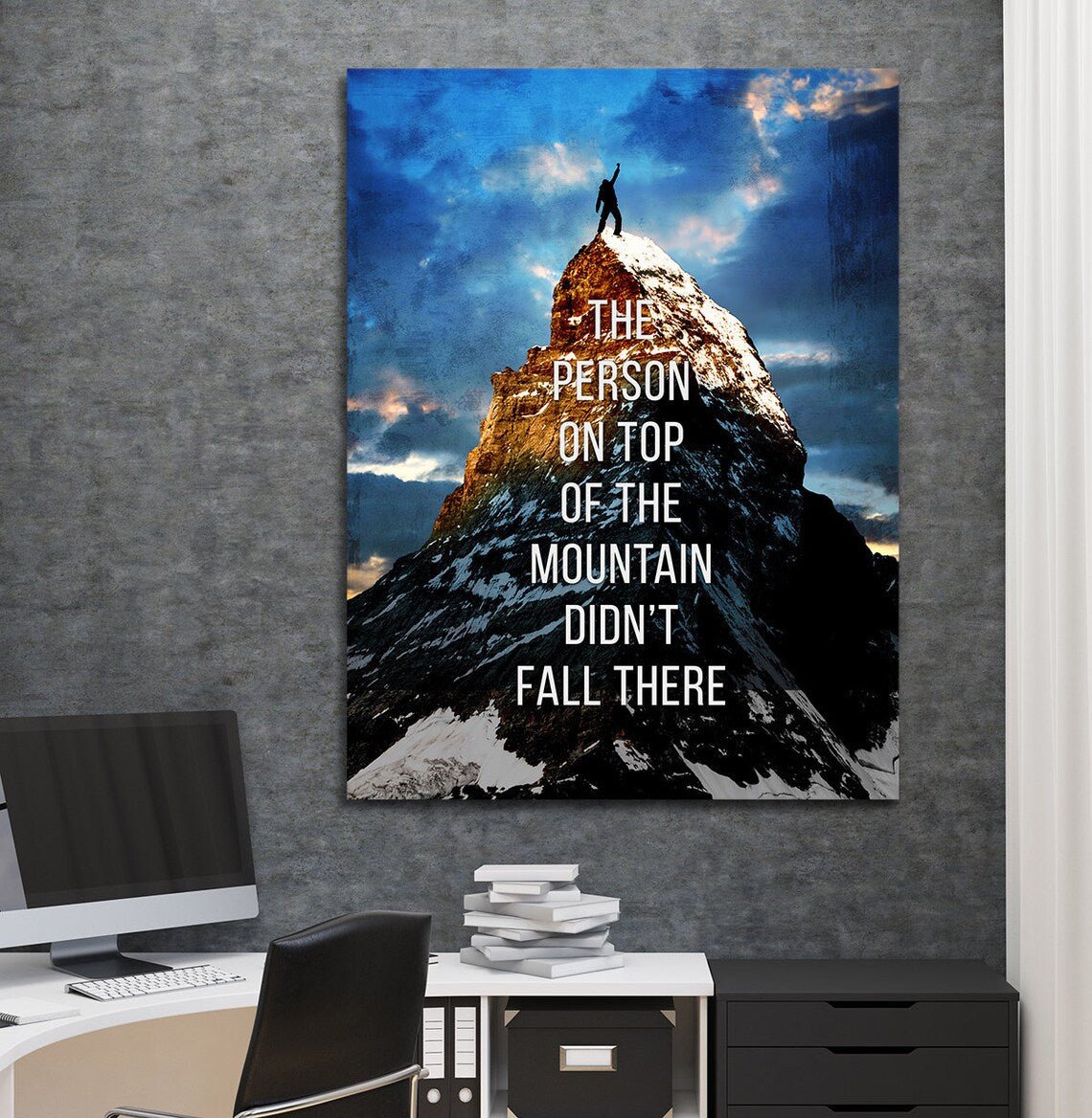 Top of The Mountain Inspirational Canvas Wall Art painting