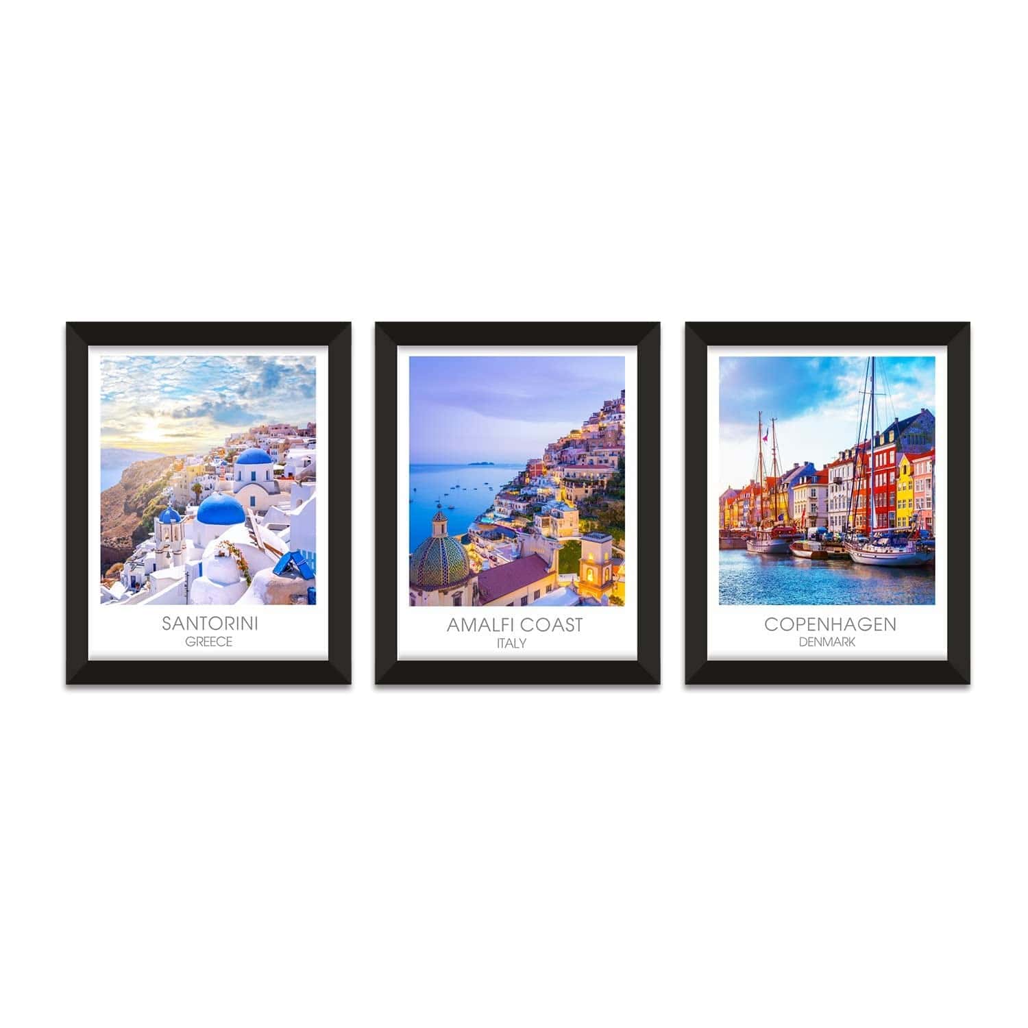 Travel Wall Decor Poster Framed Paintings for Living Room and Office Wall Decoration.