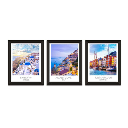Travel Wall Decor Poster Framed Paintings for Living Room and Office Wall Decoration.
