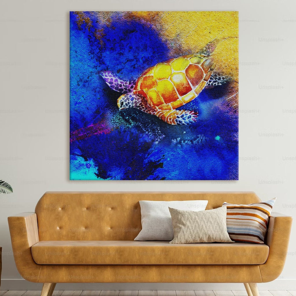Turtle Canvas Wall Art Painting 