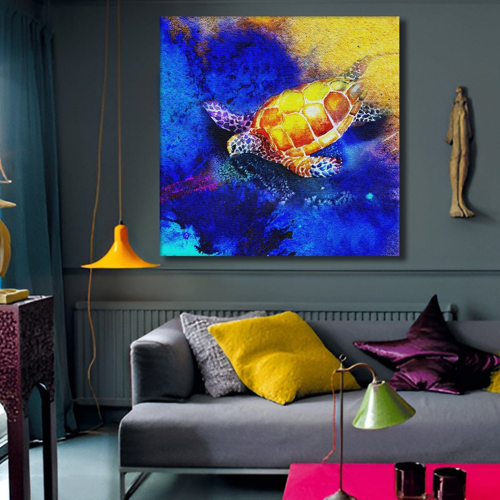 Turtle Canvas Wall Art Painting 