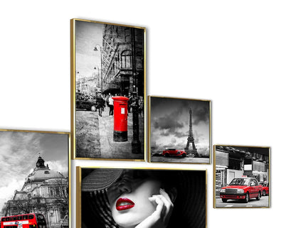 Vintage Canvas Wall Art Floating Frame for Hotel and Café Wall Decoration