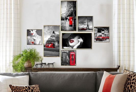 Vintage Canvas Wall Art Floating Frame for Hotel and Café Wall Decoration