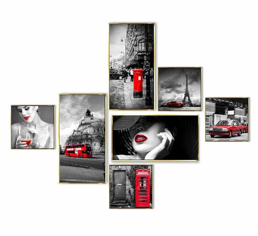 Vintage Canvas Wall Art Floating Frame for Hotel and Café Wall Decoration