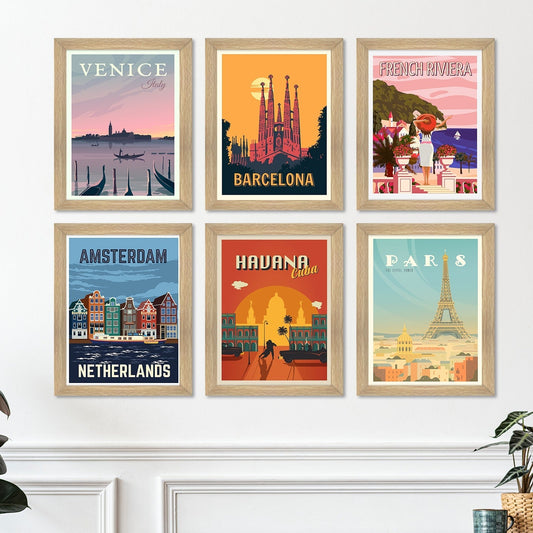 Vintage Travel Art Paintings Canvas Wall Art Painting
