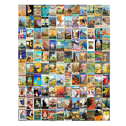 Vintage Travel Canvas Wall Art Painting