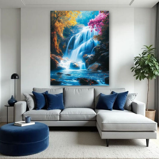 Natural Waterfall Vastu Canvas Wall Art Decor