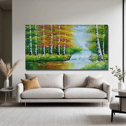 Waterfall Vastu Canvas Wall Painting For Hotel Room And Office Room Decor