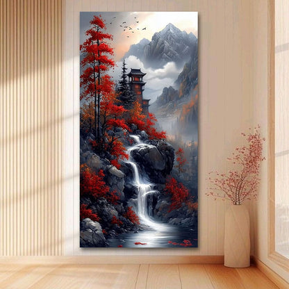 Waterfall Vastu Canvas Wall Art For Living Room And Hotel Room Decor