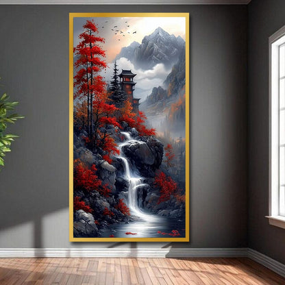 Waterfall Vastu Canvas Wall Art For Living Room And Hotel Room Decor