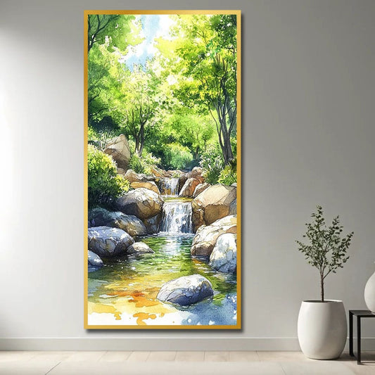Waterfall Vastu Canvas Wall Art For Living Room And Hotel Decor