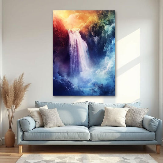 Natural Waterfall Vastu Canvas Wall Art Decoration For Living Room And Offce Room