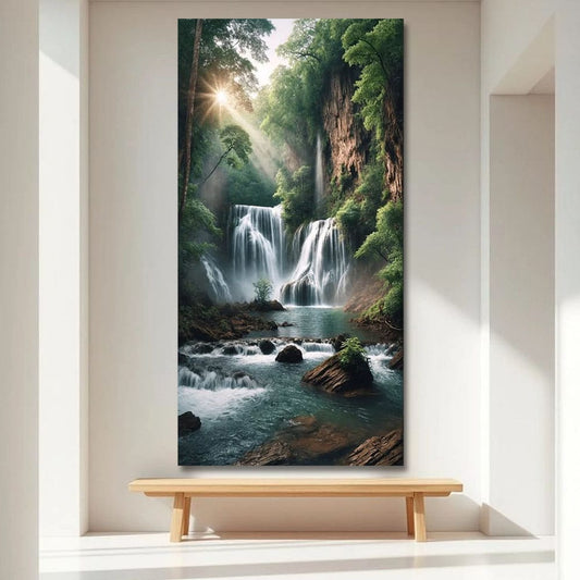 Waterfall Vastu Canvas Wall Art For Living Room And Hotel Room Decoration