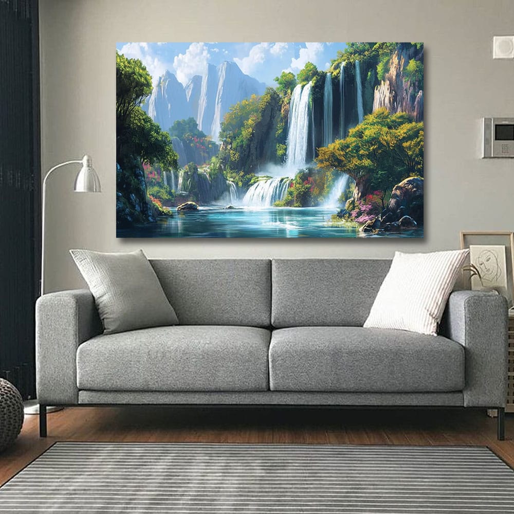 Waterfall Vastu Canvas Wall Painting